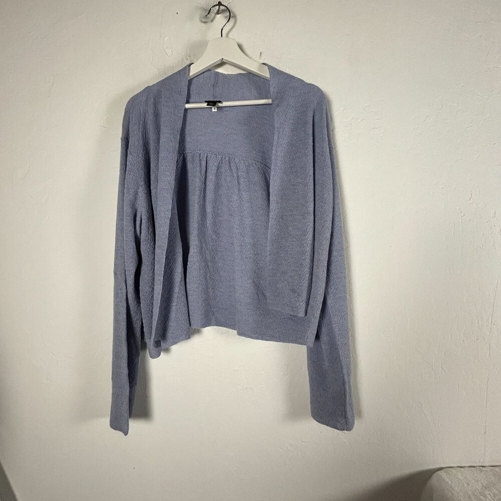 Eileen Fisher Italian Yarn Womens Open Front Wool Cardigan Sweater XL Light Blue